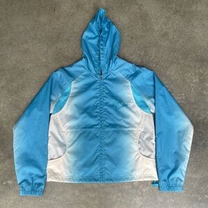 RARE VINTAGE BIKER Y2k 2000s HARLEY DAVISON BLUE WINDBREAKER WOMENS JACKET